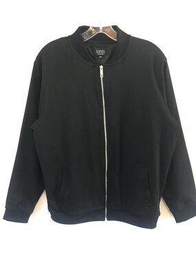 BoohooMan Men's Black Ribbed Jacket Medium